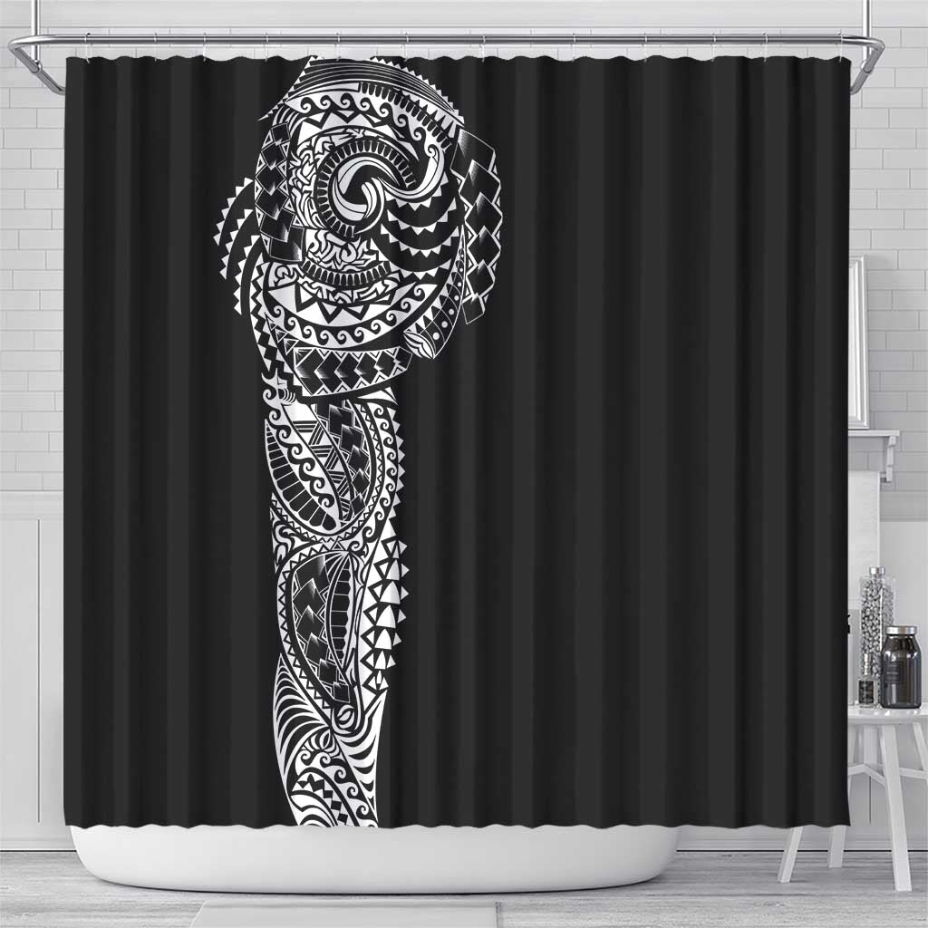 Polynesian Art Traditional Tattoo Shower Curtain Simple Style