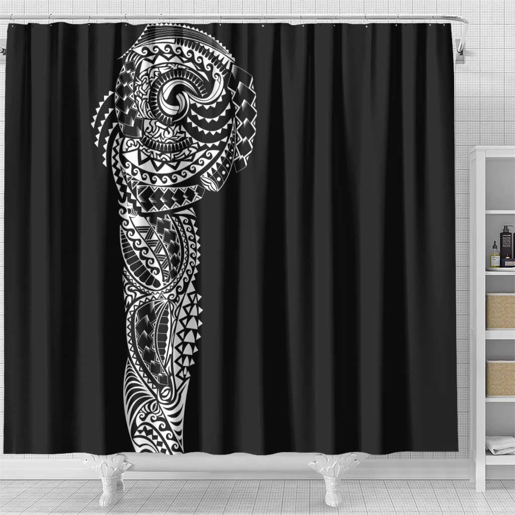 Polynesian Art Traditional Tattoo Shower Curtain Simple Style