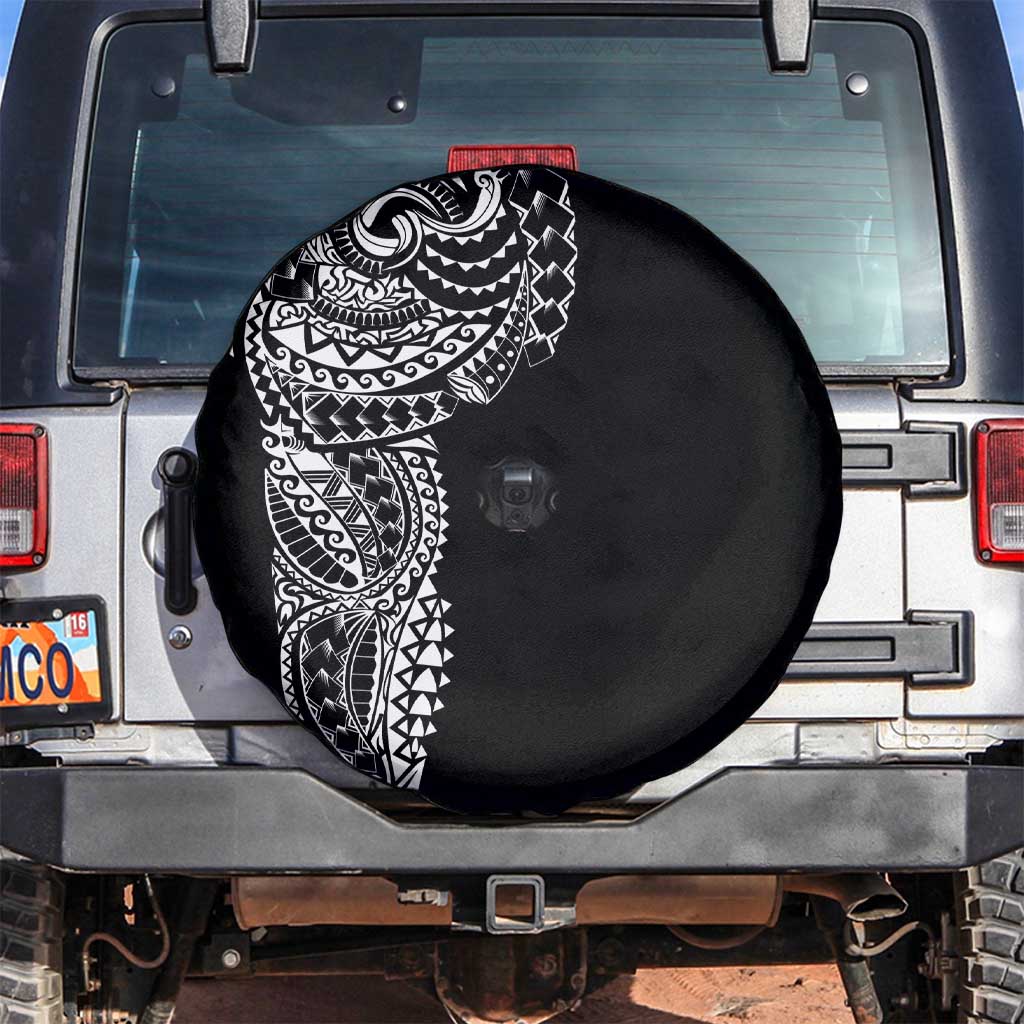 Polynesian Art Traditional Tattoo Spare Tire Cover Simple Style LT03 Black - Polynesian Pride