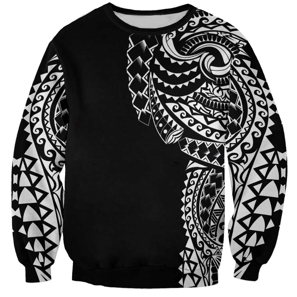 Polynesian Art Traditional Tattoo Sweatshirt Simple Style LT03 Unisex Black - Polynesian Pride
