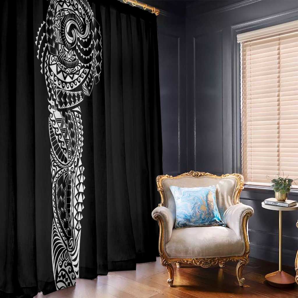 Polynesian Art Traditional Tattoo Window Curtain Simple Style