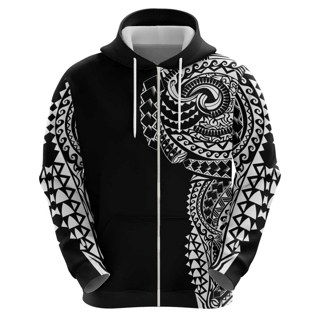 Polynesian Art Traditional Tattoo Zip Hoodie Simple Style