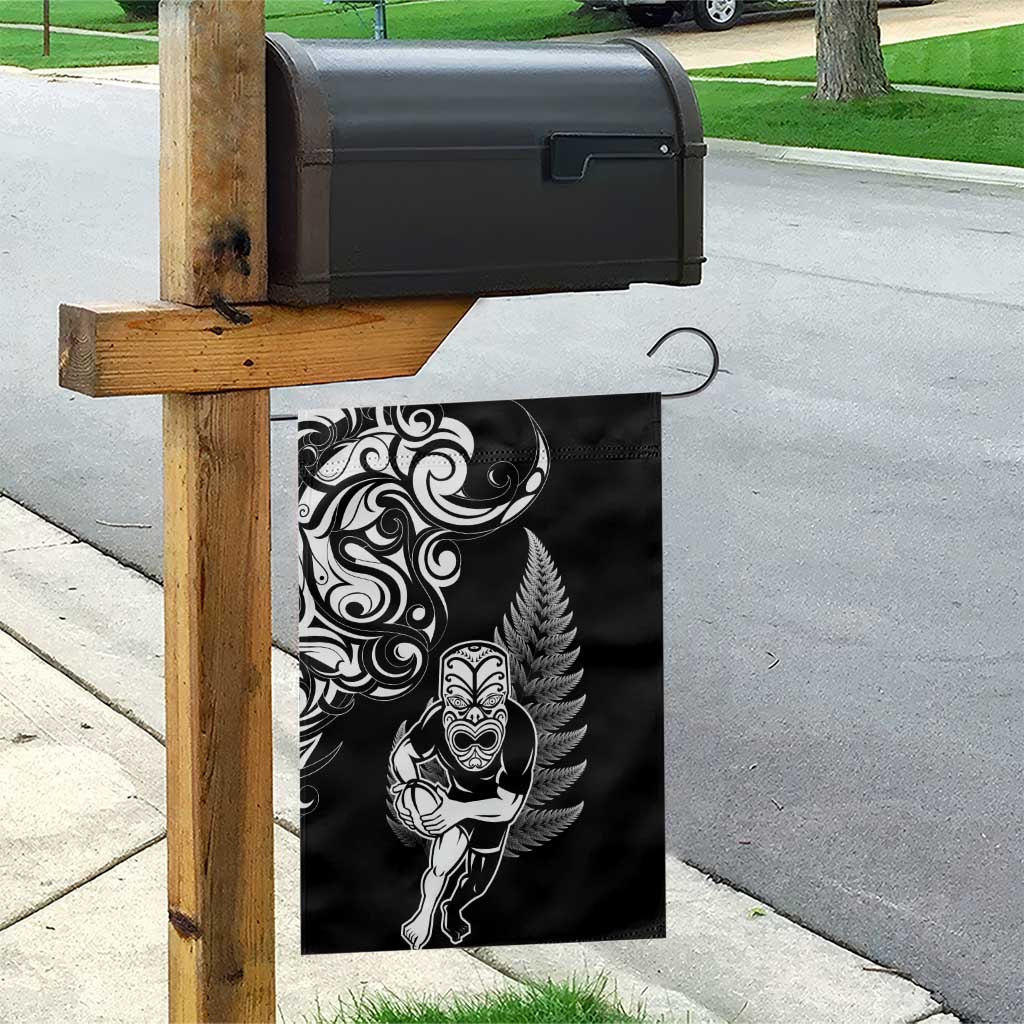 New Zealand Maori Warrior Rugby Garden Flag Silver Fern