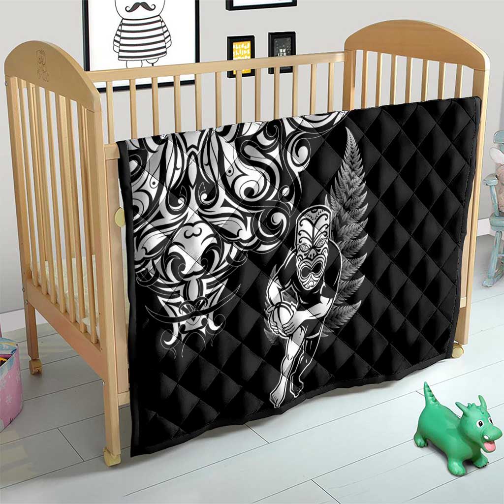 New Zealand Maori Warrior Rugby Quilt Silver Fern