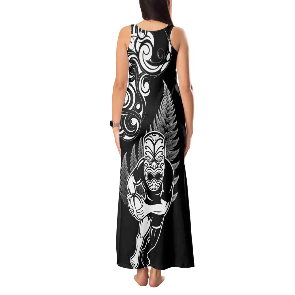 New Zealand Maori Warrior Rugby Tank Maxi Dress Silver Fern