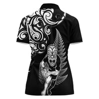 New Zealand Maori Warrior Rugby Women Polo Shirt Silver Fern