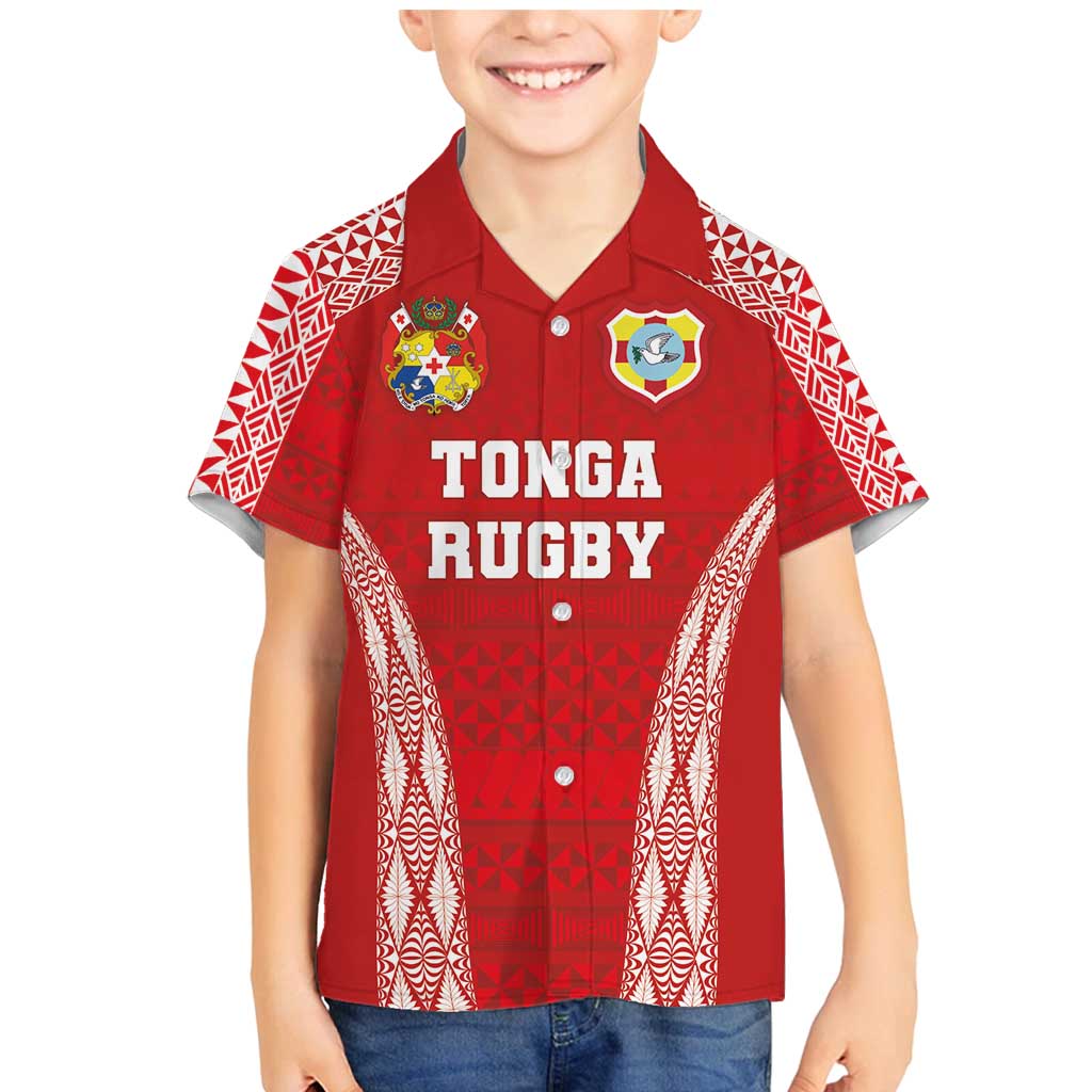 Custom Tonga Pacific Rugby 2024 Family Matching Mermaid Dress and Hawaiian Shirt Ngatu Tribal Pattern