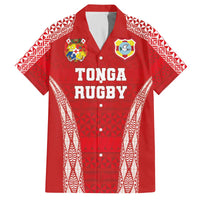 Custom Tonga Pacific Rugby 2024 Family Matching Off The Shoulder Long Sleeve Dress and Hawaiian Shirt Ngatu Tribal Pattern