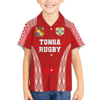 Custom Tonga Pacific Rugby 2024 Family Matching Off The Shoulder Long Sleeve Dress and Hawaiian Shirt Ngatu Tribal Pattern