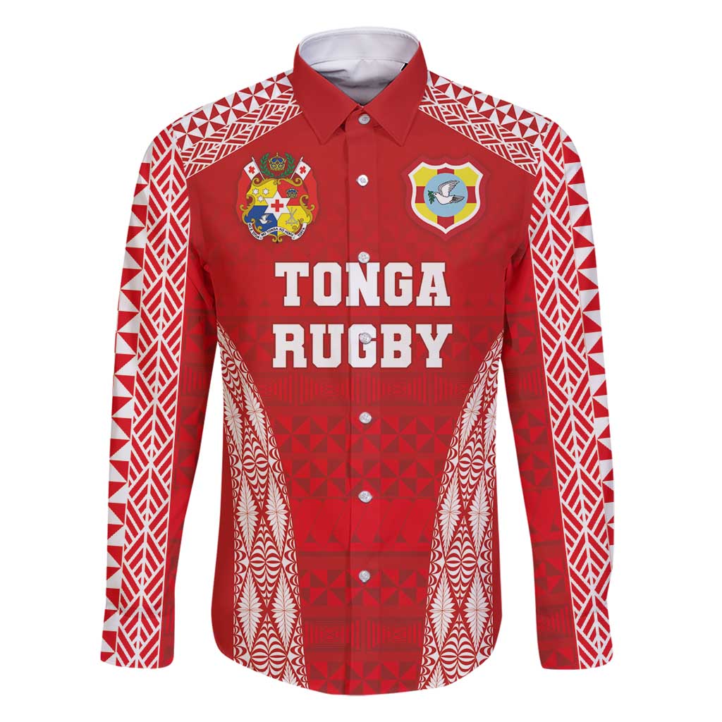 Custom Tonga Pacific Rugby 2024 Family Matching Off Shoulder Maxi Dress and Hawaiian Shirt Ngatu Tribal Pattern