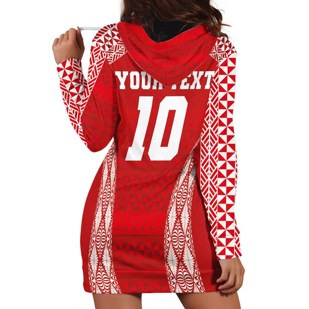 Custom Tonga Pacific Rugby 2024 Hoodie Dress Ngatu Tribal Pattern