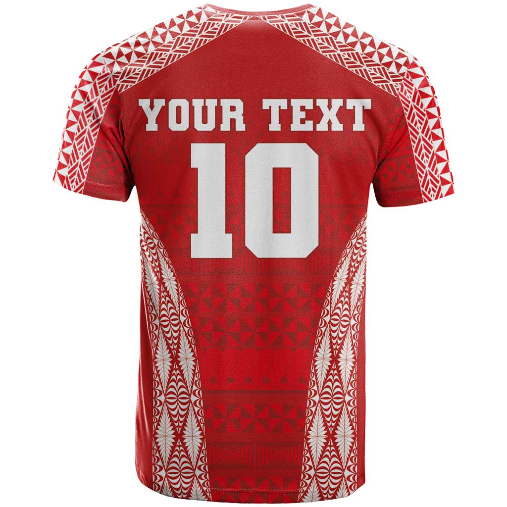 Custom Tonga Pacific Rugby 2024 T Shirt Ngatu Tribal Pattern
