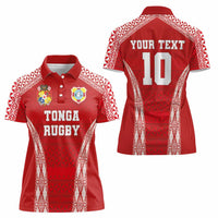 Custom Tonga Pacific Rugby 2024 Women Polo Shirt Ngatu Tribal Pattern