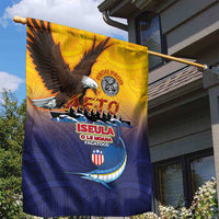 American Samoa Fautasi Garden Flag Bald Eage and Sailfish with Kakau Motifs - Polynesian Pride