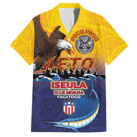 American Samoa Fautasi Hawaiian Shirt Bald Eage and Sailfish with Kakau Motifs - Polynesian Pride