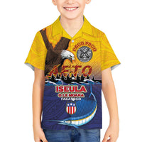 American Samoa Fautasi Hawaiian Shirt Bald Eage and Sailfish with Kakau Motifs - Polynesian Pride