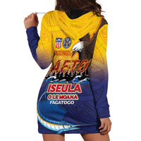 American Samoa Fautasi Hoodie Dress Bald Eage and Sailfish with Kakau Motifs - Polynesian Pride