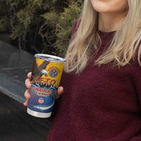 American Samoa Fautasi Tumbler Cup Bald Eage and Sailfish with Kakau Motifs - Polynesian Pride