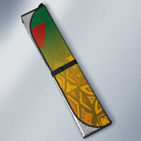 Melanesian Vanuatu Auto Sun Shade With Tapa Tribal Pattern and Triangle Geometric Tricolor - Polynesian Pride