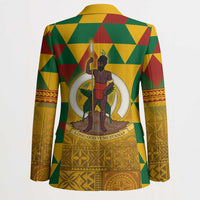 Melanesian Vanuatu Blazer With Tapa Tribal Pattern and Triangle Geometric Tricolor - Polynesian Pride