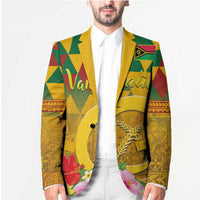 Melanesian Vanuatu Blazer With Tapa Tribal Pattern and Triangle Geometric Tricolor - Polynesian Pride