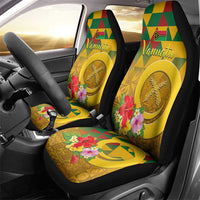 Melanesian Vanuatu Car Seat Cover With Tapa Tribal Pattern and Triangle Geometric Tricolor - Polynesian Pride