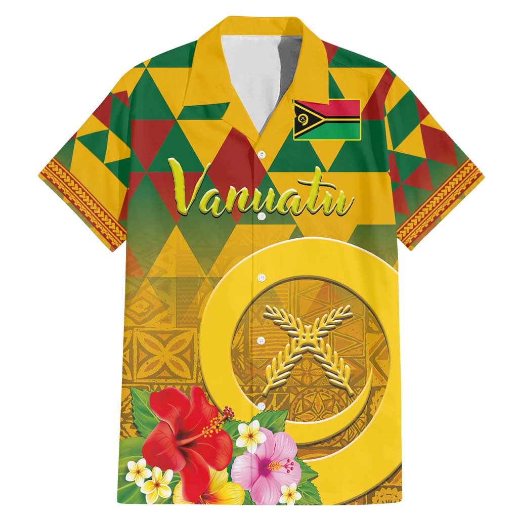 Melanesian Vanuatu Family Matching Mermaid Dress and Hawaiian Shirt With Tapa Tribal Pattern and Triangle Geometric Tricolor - Polynesian Pride