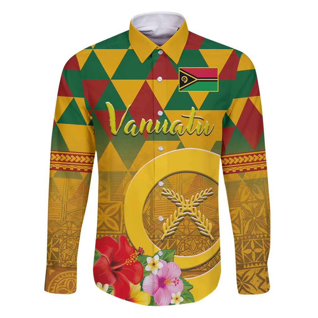Melanesian Vanuatu Family Matching Puletasi and Hawaiian Shirt With Tapa Tribal Pattern and Triangle Geometric Tricolor - Polynesian Pride