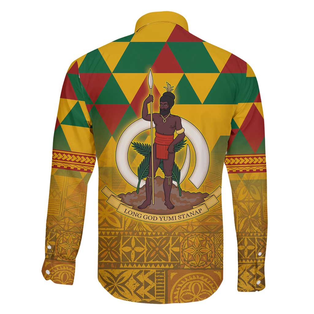 Melanesian Vanuatu Family Matching Puletasi and Hawaiian Shirt With Tapa Tribal Pattern and Triangle Geometric Tricolor - Polynesian Pride