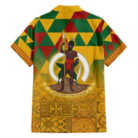 Melanesian Vanuatu Hawaiian Shirt With Tapa Tribal Pattern and Triangle Geometric Tricolor - Polynesian Pride