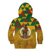 Melanesian Vanuatu Kid Hoodie With Tapa Tribal Pattern and Triangle Geometric Tricolor LT03 - Polynesian Pride