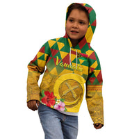 Melanesian Vanuatu Kid Hoodie With Tapa Tribal Pattern and Triangle Geometric Tricolor LT03 - Polynesian Pride