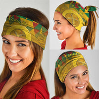 Melanesian Vanuatu Neck Gaiter With Tapa Tribal Pattern and Triangle Geometric Tricolor - Polynesian Pride