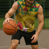 Melanesian Vanuatu Sleeveless Hoodie With Tapa Tribal Pattern and Triangle Geometric Tricolor LT03 - Polynesian Pride