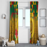 Melanesian Vanuatu Window Curtain With Tapa Tribal Pattern and Triangle Geometric Tricolor - Polynesian Pride