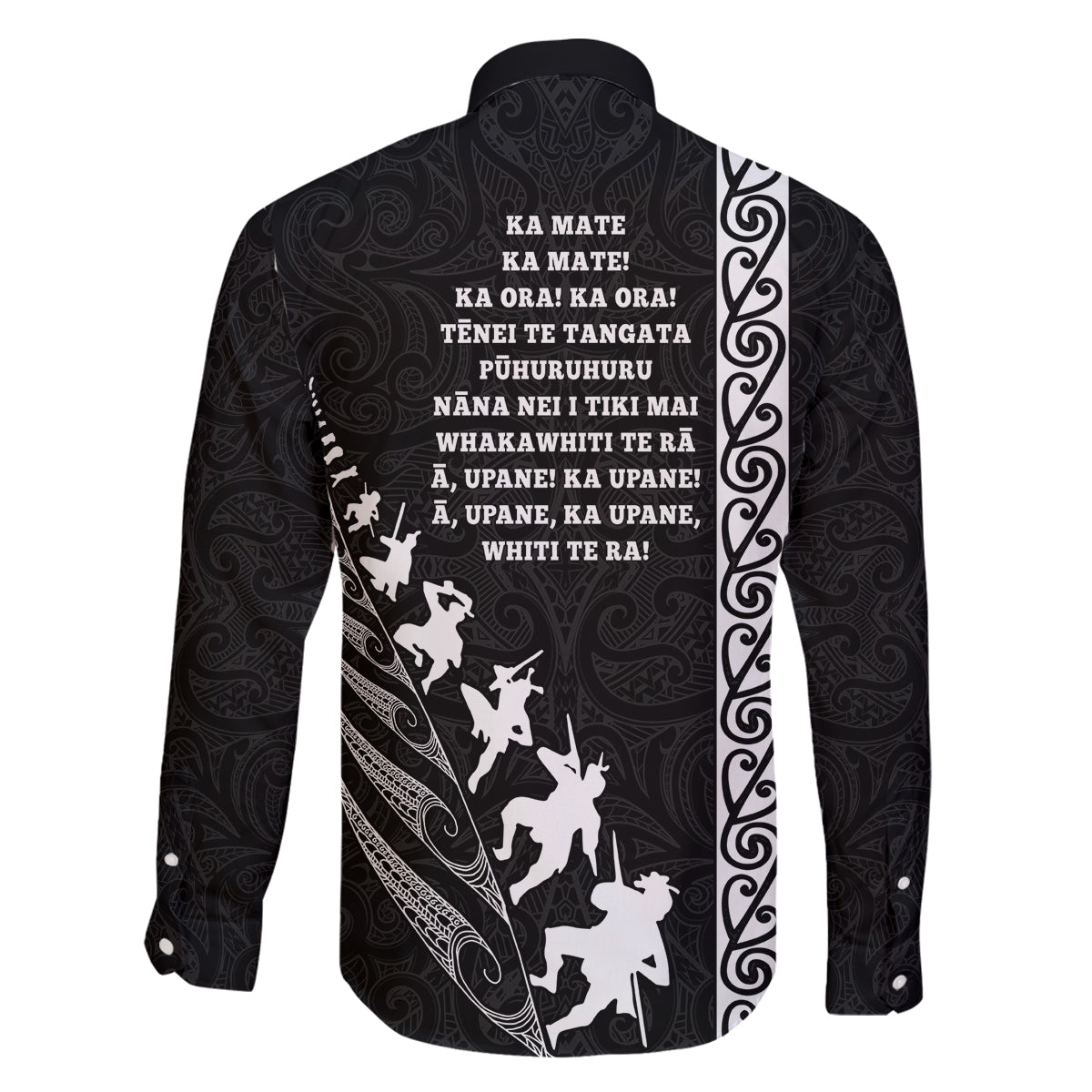 new-zealand-rugby-family-matching-off-shoulder-short-dress-and-hawaiian-shirt-haka-dance-tribal-god-mask-maori-pattern