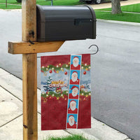 Merry Christmas Garden Flag Funny Santa Claus Cards Photo and Polynesian Pattern Red Color LT03 - Polynesian Pride