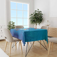 Hawaiian Santa Claus Snorkeling Tablecloth Kakau and Polynesian Pattern