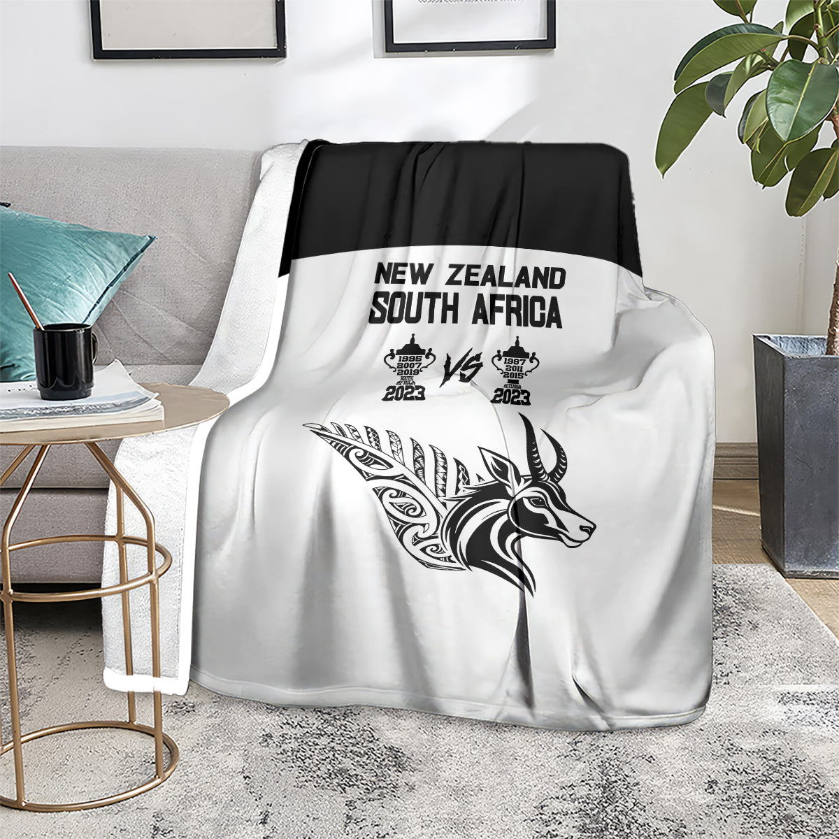 South Africa and New Zealand Blanket Champion History Go Final 2023 Vintage Style LT03 - Polynesian Pride