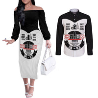 South Africa and New Zealand Couples Matching Off The Shoulder Long Sleeve Dress and Long Sleeve Button Shirt Champion History Go Final 2023 Vintage Style LT03 White - Polynesian Pride