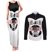 South Africa and New Zealand Couples Matching Tank Maxi Dress and Long Sleeve Button Shirt Champion History Go Final 2023 Vintage Style LT03 White - Polynesian Pride