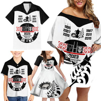 South Africa and New Zealand Family Matching Off Shoulder Short Dress and Hawaiian Shirt Champion History Go Final 2023 Vintage Style LT03 - Polynesian Pride