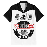 South Africa and New Zealand Family Matching Off Shoulder Short Dress and Hawaiian Shirt Champion History Go Final 2023 Vintage Style LT03 Dad's Shirt - Short Sleeve White - Polynesian Pride
