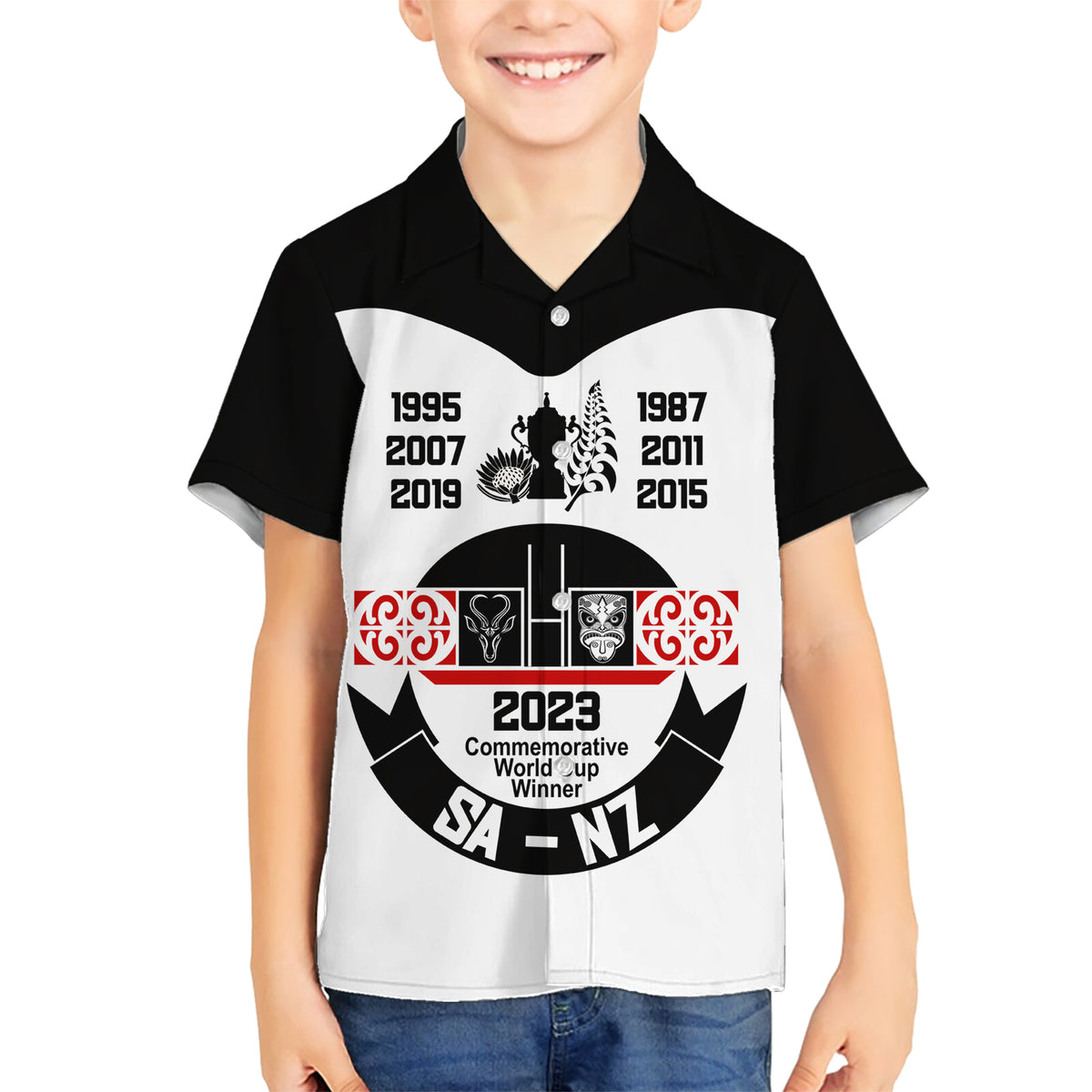 South Africa and New Zealand Hawaiian Shirt Champion History Go Final 2023 Vintage Style LT03 - Polynesian Pride