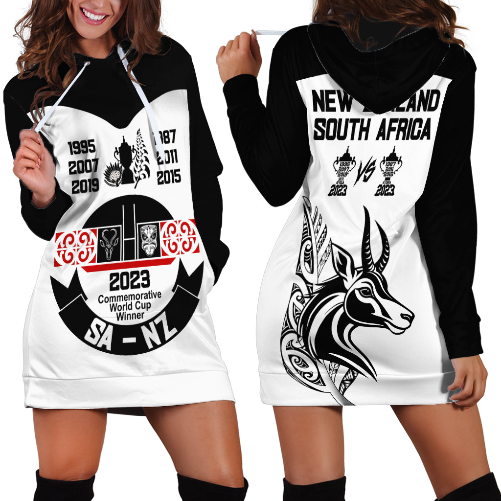 South Africa and New Zealand Hoodie Dress Champion History Go Final 2023 Vintage Style LT03 - Polynesian Pride