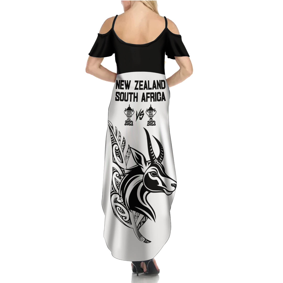 South Africa and New Zealand Summer Maxi Dress Champion History Go Final 2023 Vintage Style LT03 - Polynesian Pride