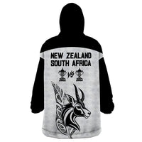 South Africa and New Zealand Wearable Blanket Hoodie Champion History Go Final 2023 Vintage Style LT03 - Polynesian Pride