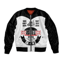 Personalised South Africa and New Zealand Bomber Jacket Champion History Go Final 2023 Vintage Style LT03 Unisex White - Polynesian Pride