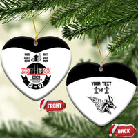 Personalised South Africa and New Zealand Ceramic Ornament Champion History Go Final 2023 Vintage Style LT03 Heart White - Polynesian Pride