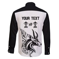 Personalised South Africa and New Zealand Family Matching Long Sleeve Bodycon Dress and Hawaiian Shirt Champion History Go Final 2023 Vintage Style LT03 - Polynesian Pride